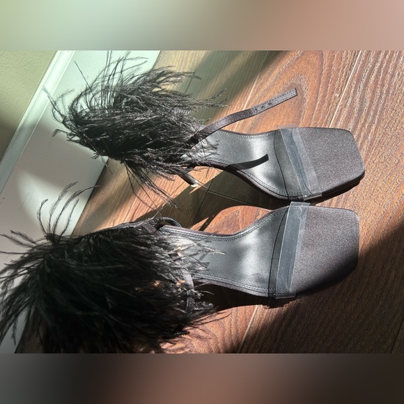 Black Suede Studio Feather Sandals - Picture 5 of 6